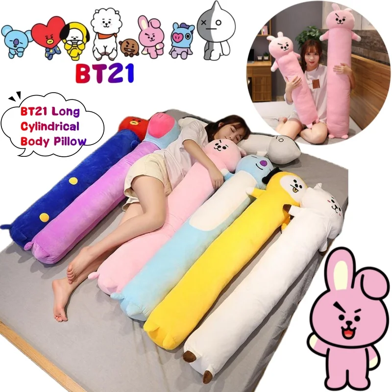 Neue BT21 RJ Shooky Mang Chimmy Tata Cooky Kissen Hohe Farbwert Animation Cartoon Puppe Modell Lange Zylindrische Puppe Ornamente Image