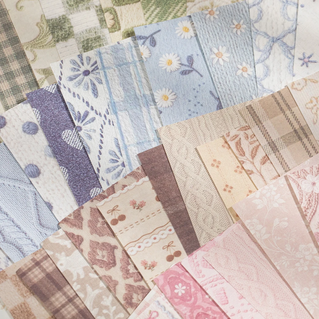 50 Blatt Retro-Strukturpapier, dekoratives Scrapbook-Material, DIY handgemachtes Collage-Papier, ästhetisches Bastelpapier