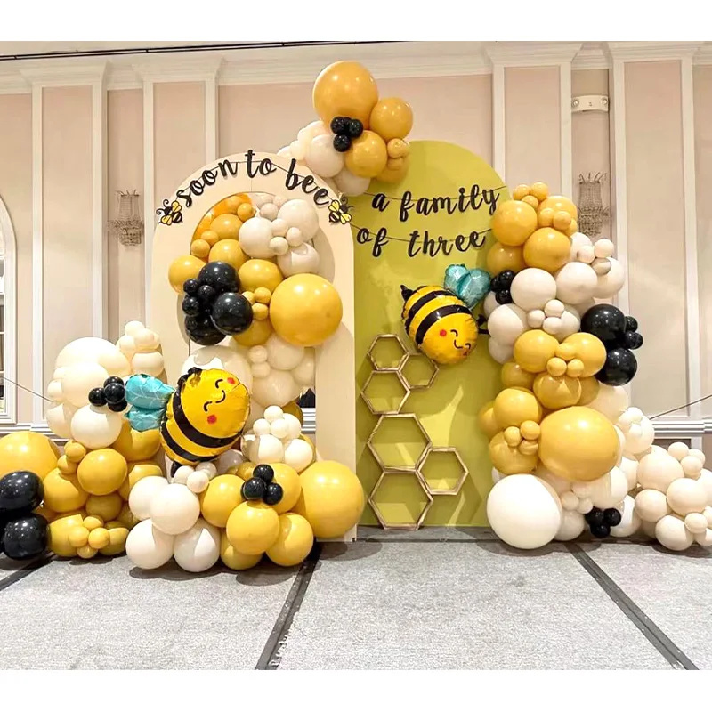 Niedliche Kleine Biene und Freunde Folienballons Bogen-Girlanden-Set Latexballons Zahlenballons Geburtstag Babyparty Dekoration Image
