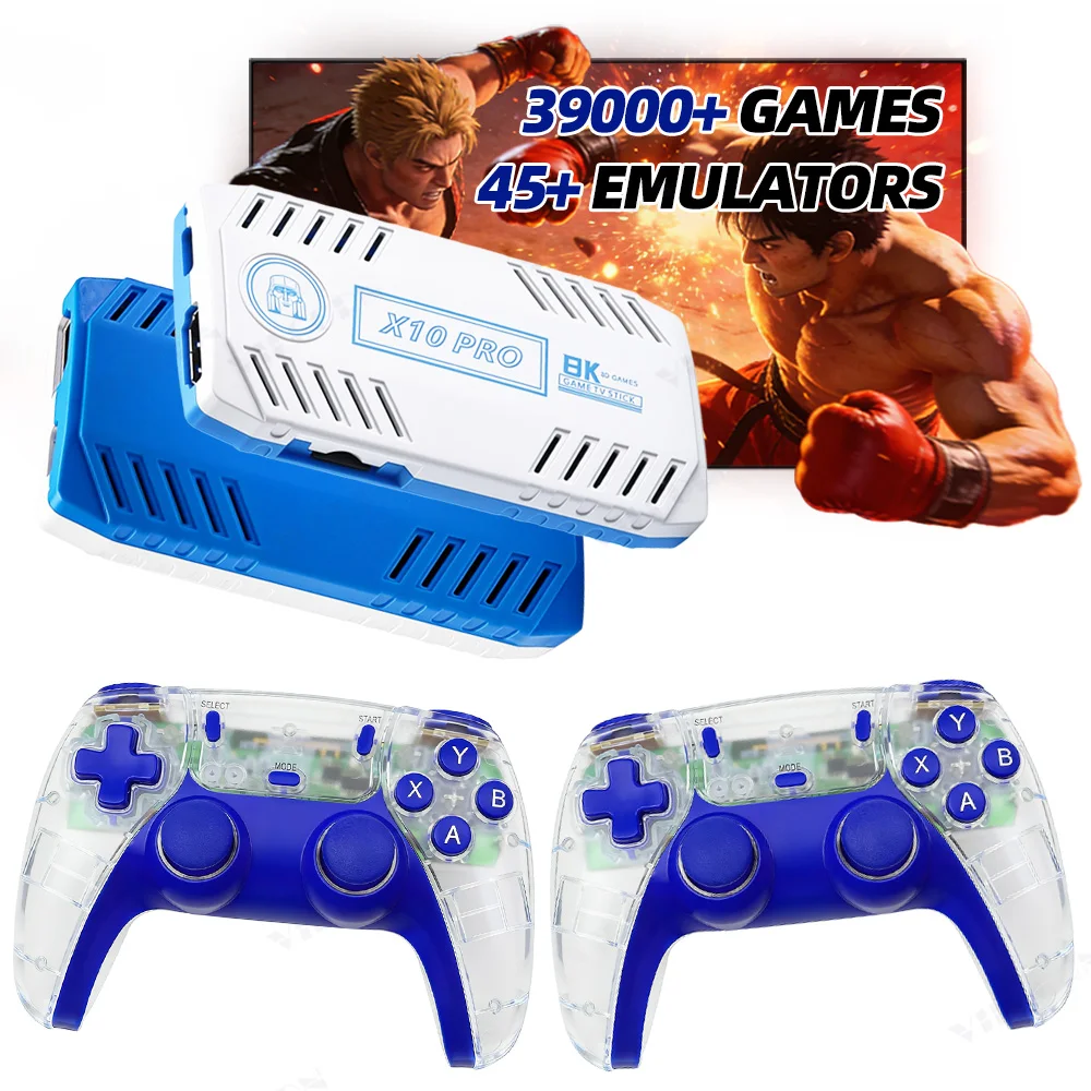 X10PRO Retro Game Stick 4K HD TV Plug & Play Video Game Console with Dual Gamepad For GB GBA MD Classic Games Family Gift