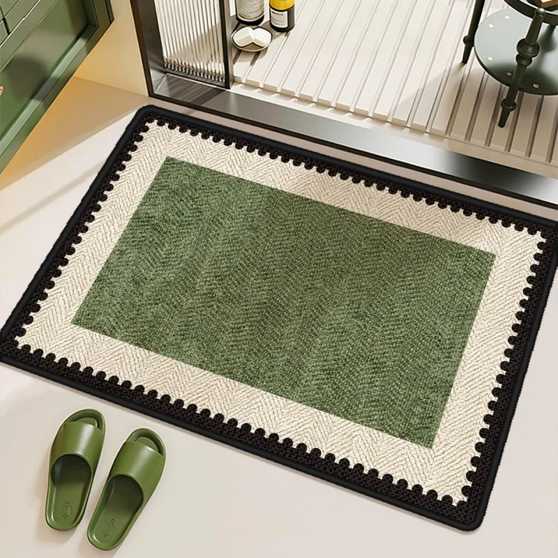 VIKAMA light luxury contrasting color bathroom carpet kitchen oil proof mat balcony bay window mat Nordic style soft floor mat