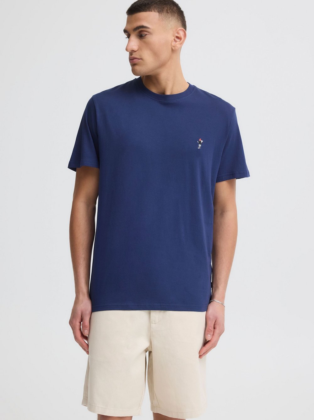 Solid Rundhalsshirt Herren blau, XL Image