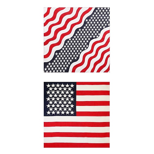 Zweiteiliges Bandana-Set aus Baumwolle im Boho-Stil mit amerikanischer Flagge für Damen, vielseitiges Kopftuch und Halstuch für den 250. Jahrestag der USA, den Unabhängigkeitstag, Festivals und den Image