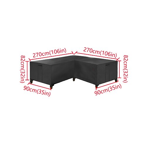 Sofa-Abdeckung für den Außenbereich, 100 % wasserdichte Couchabdeckung in L-Form für die Terrasse, Abdeckung für Rasen-Terrassenmöbel Image