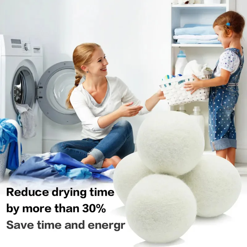 1/6/12Pcs Reusable Wool Dryer Balls Softener Laundry Home Washing 4/5/6cm Fleece Dry Kit Ball Useful Washing Machine Accessories