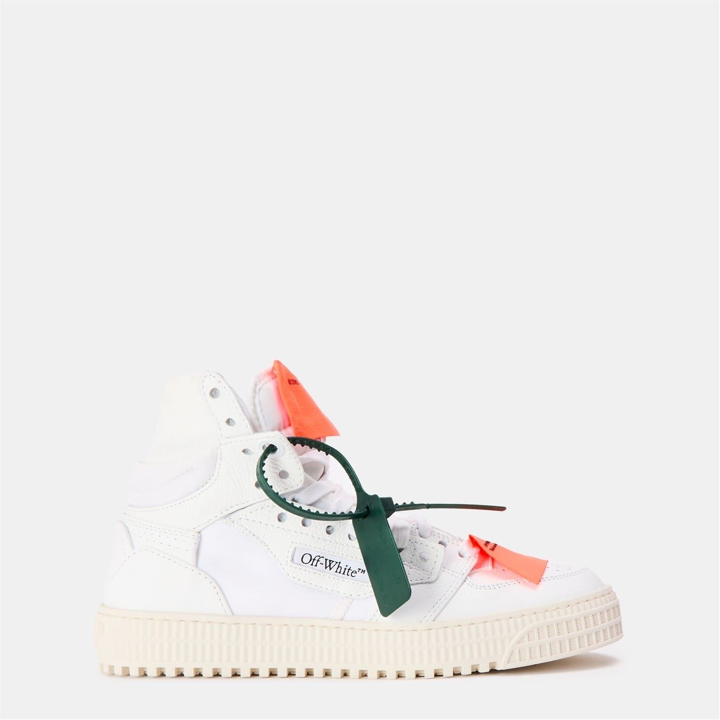 Off-white Womens Off White Off 3.0 Hi Top Lace-up Sneakers in White/orange - Size UK 3 | Off-white Sale | Discount Designer Brands