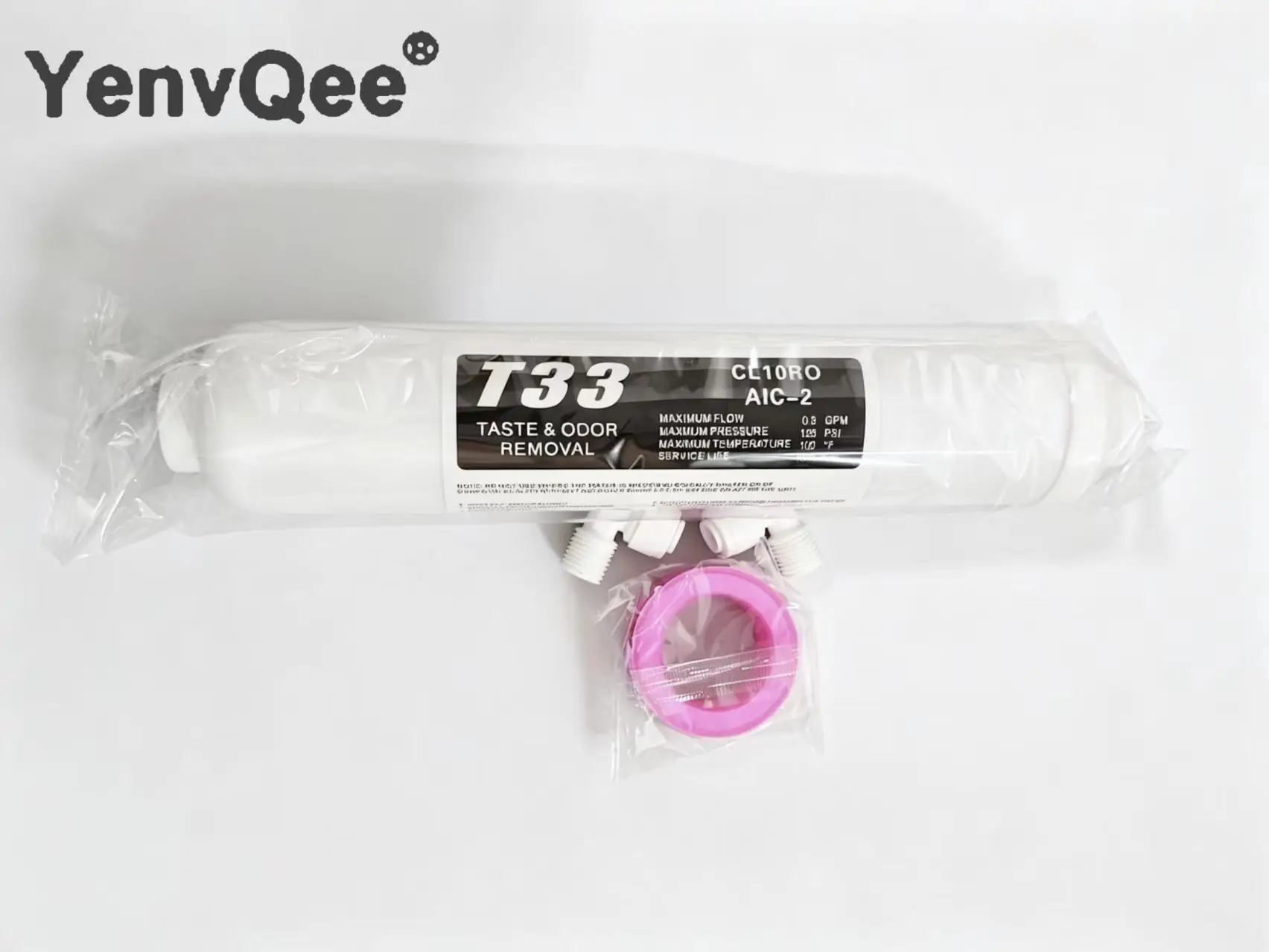 10 Zoll T33 mit 2 Stück passendem Wasserreiniger INLINE COCONUT Carbon Post WASSERFILTER 5MICRON CARBON FILTER FÜR REVERSE OSMOSE Image