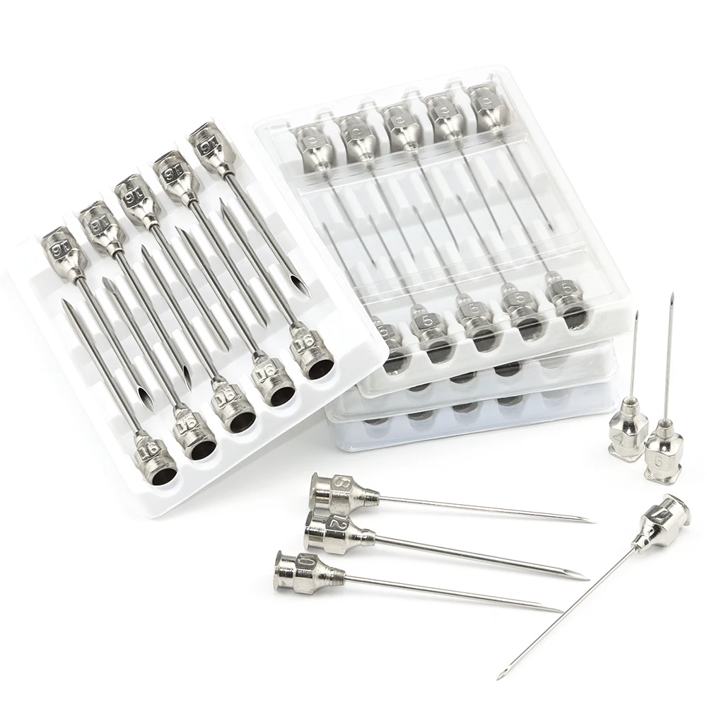 10 Stück Edelstahl-Veterinärnadeln Spritzenaufgabernadel für Bauernhof, Flüssigkeitsergänzung, Lebensdauer, Geflügel, Kleberabgabe Image