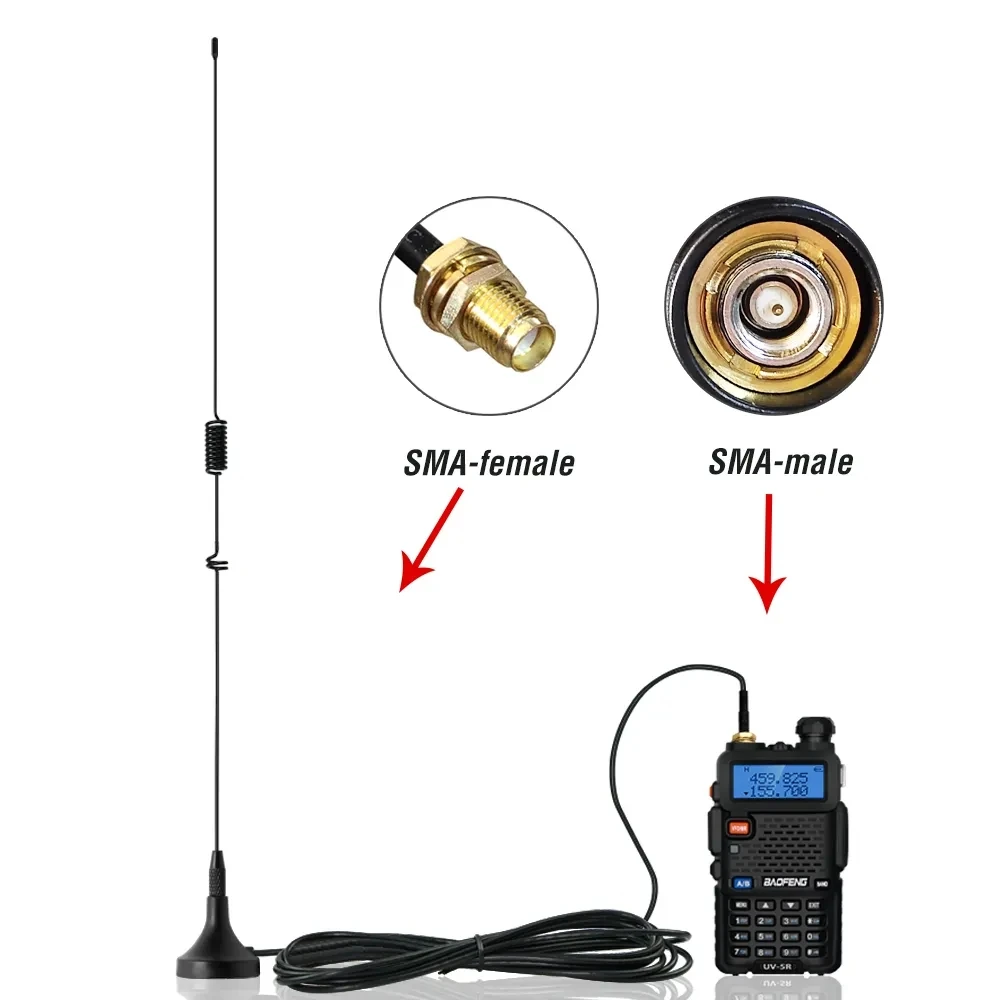 UT-106UV Autoantenne Magnetische SMA-F Dual Band On-board Antenne VHF UHF für Baofeng UV-5R UV82 GT-3TP GT-5 Amateurfunk Zubehör Image