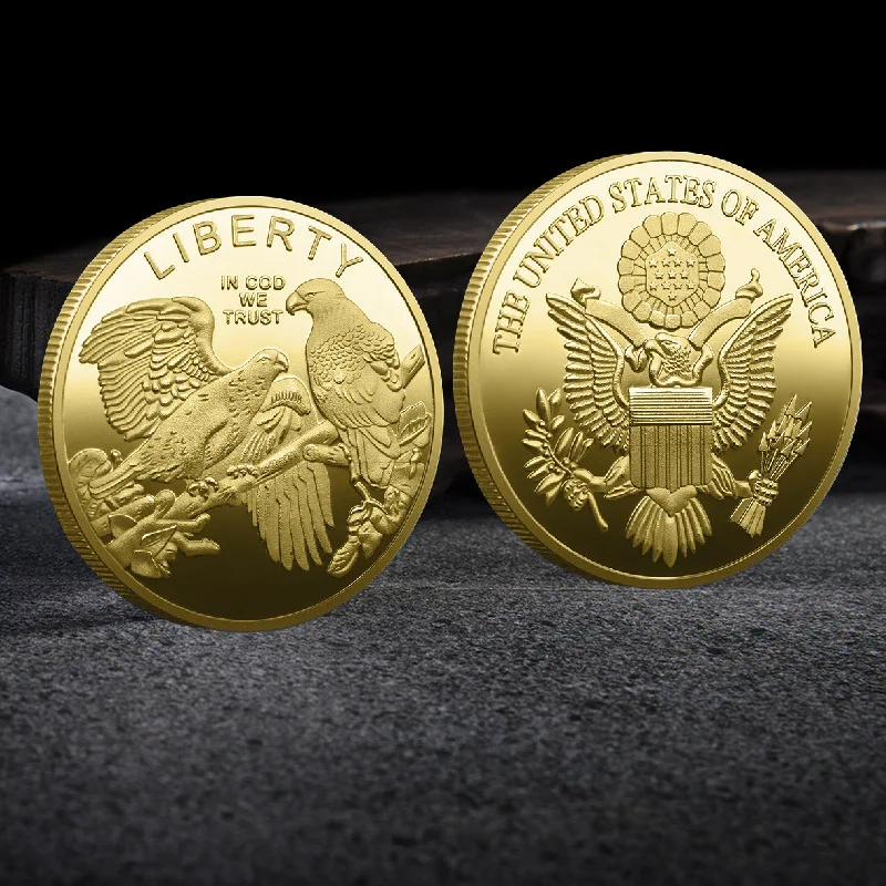 Souvenirmünze, amerikanischer Adler der Freiheit, Gedenkmünze, Doppeladler, Glücksbringer, Gold- und Silbermünze, Gedenkmedaille Image