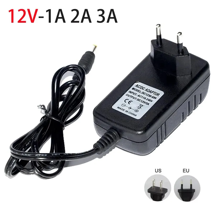 12 Volt Netzteil Transformator Konverter AC 100-240 V zu DC 12 V EU US Netzteil Quelle Ladegerät DC12V 1A 2A 3A LED Treiber Image