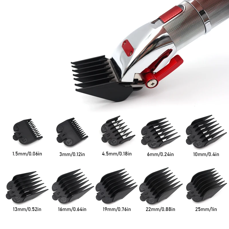 1,5-25 mm 10 Stück Haarschneidekämme für professionelle Haarschneidemaschine Universal Guards Friseurzubehör Trimmer Limit Combs Image