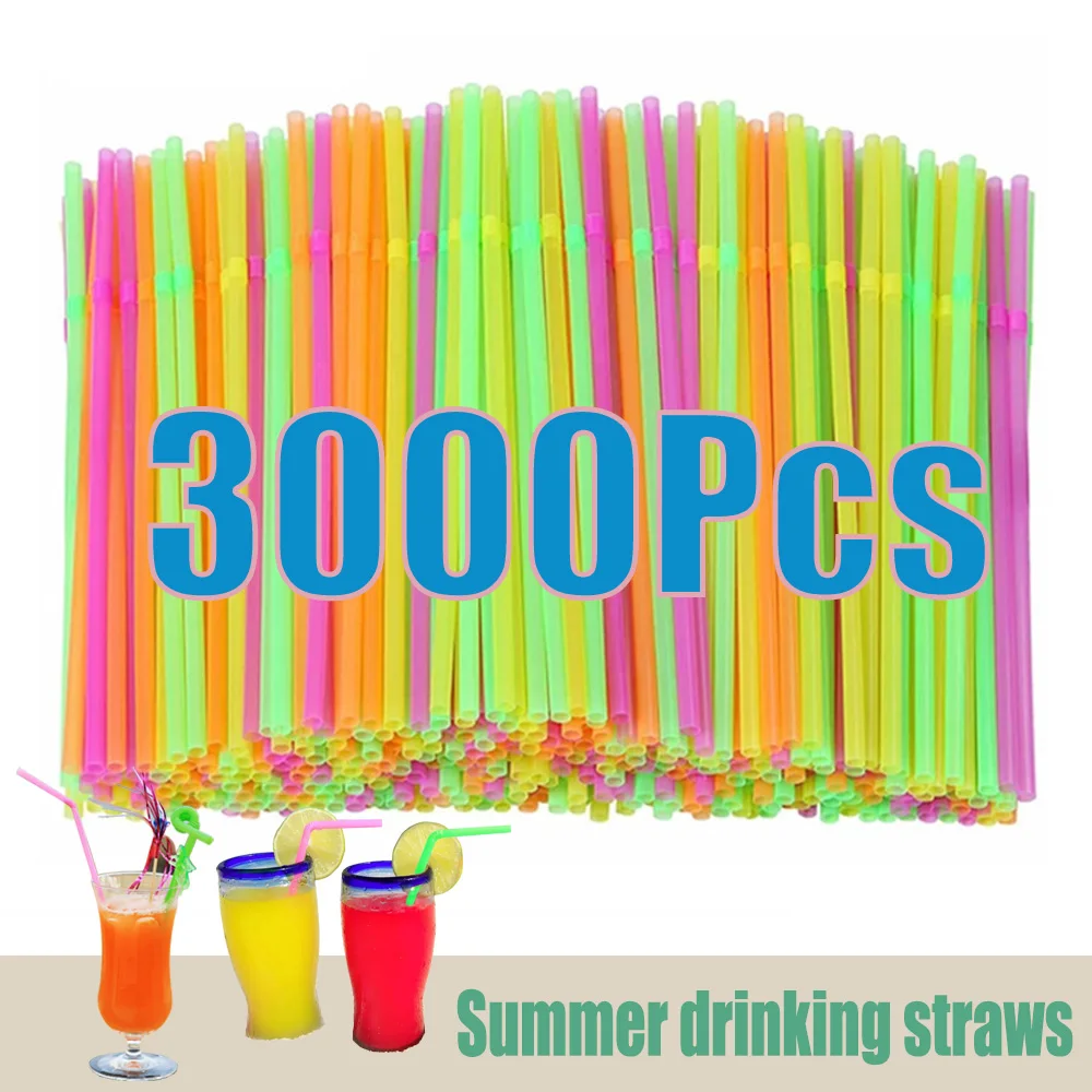 50-3000Pcs Mehrfarbige Trinkhalme rietjes Milch Tee Bar Party Hochzeit Küche Home Zubehör Getränke Stroh Großhandel Image