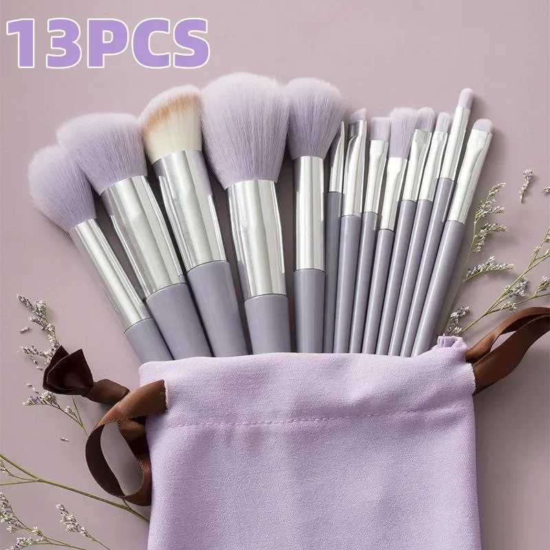 13-teiliges Make-up-Pinsel-Set für Lidschatten, Foundation, Damen, Kosmetikpinsel, Lidschatten, Rouge, Puder, Blending, Schönheit, weiche Make-up-Tools Image