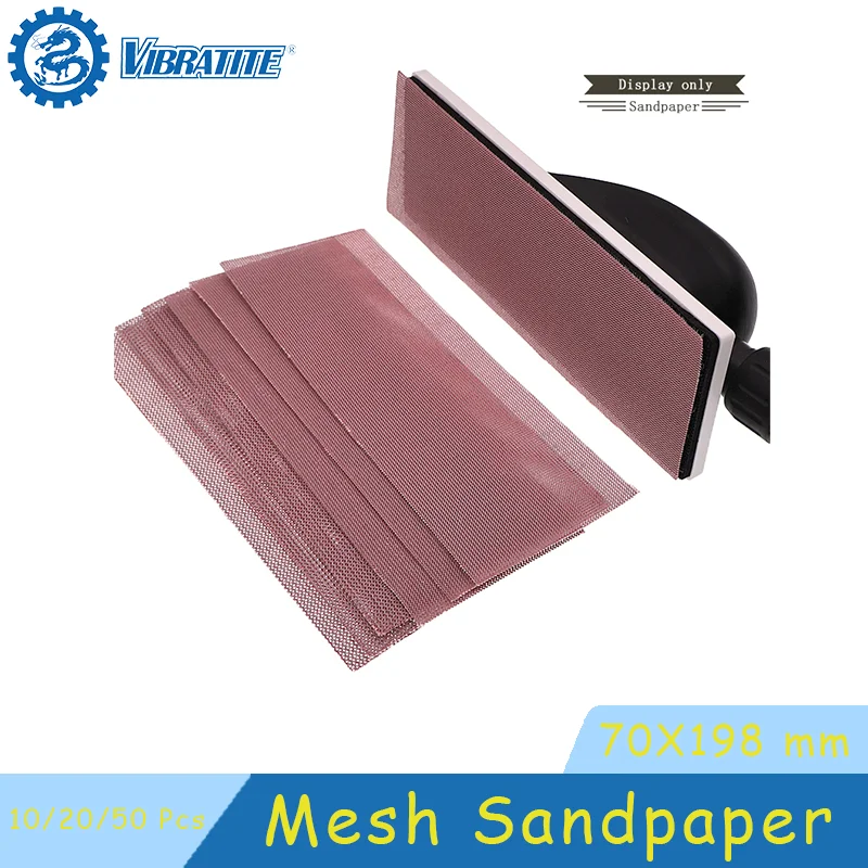 70 x 198 mm Klett-Mesh-Schleifpapier, 10/20/50 Stück, sortiert, Körnung 80–1000, staubfrei, Anti-Blockierung, zum Trockenschleifen und Polieren von Holz Image