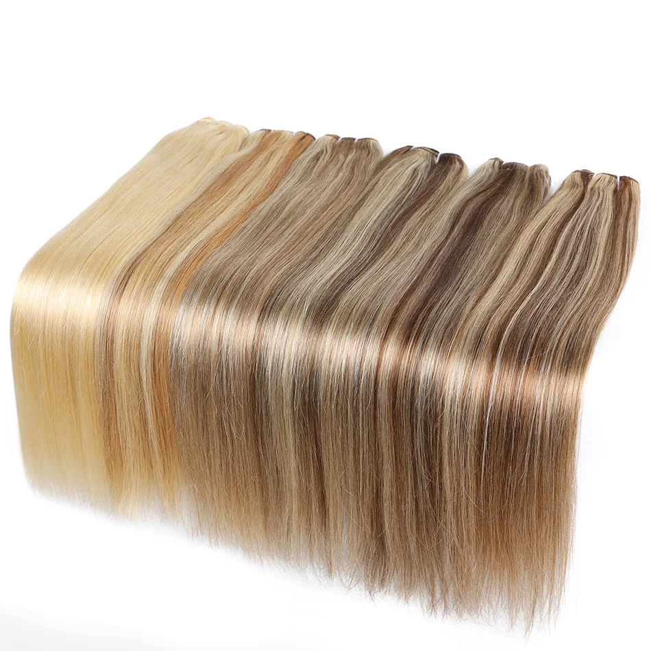 BHF Highlight Gerade Menschliches Haar Bundles Ombre Honig Blonde Remy Menschenhaar Schuss Brasilianische Braun Haar Extensions 30 Zoll Image