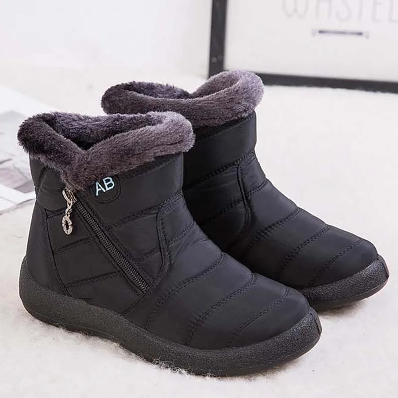 Schnee Frauen Stiefel Bequeme frauen Stiefel Wasserdichte Frauen Schuhe Zipper Schuhe Frau Weiches Fell frauen Winter Stiefel Botas mujer
