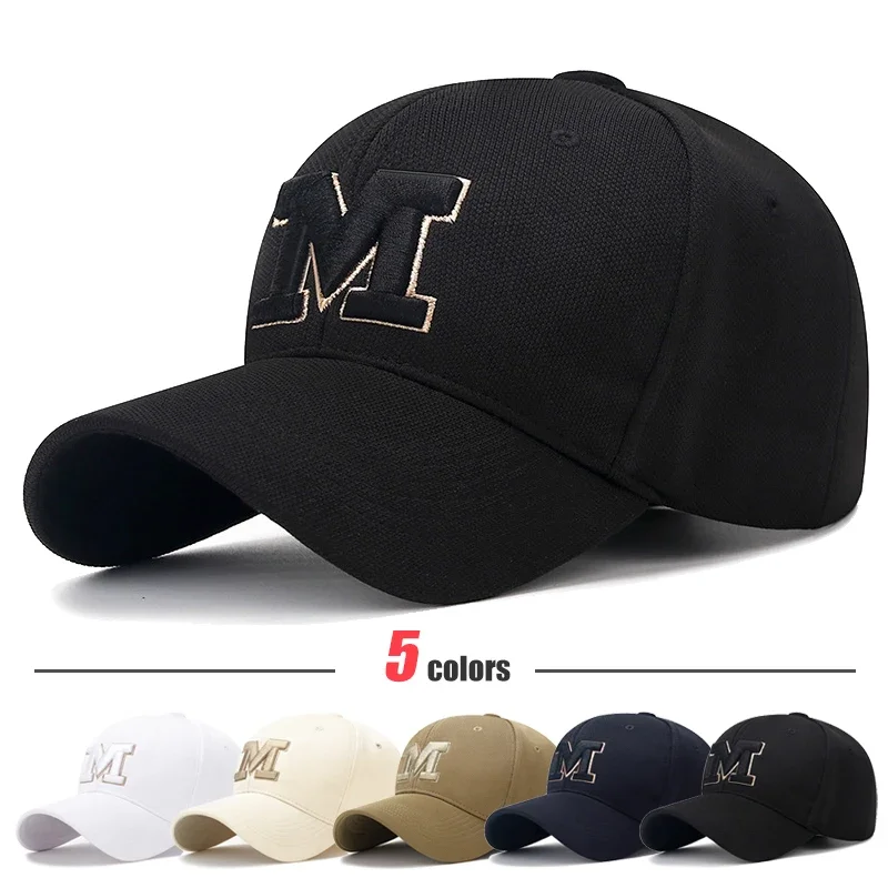 Mode Männer Frauen M Brief Dreidimensionale Stickerei Baseball Kappe Neue Unisex Outdoor Casual Sport Ente Zunge Kappe Sonnenhut