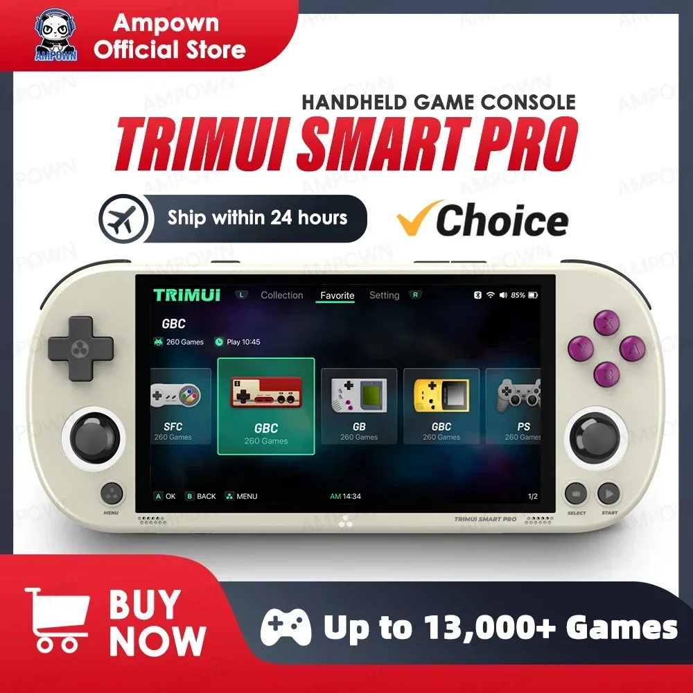 Trimui Smart Pro Handheld Spielkonsole 4,96'' IPS Bildschirm Linux System Joystick RGB Beleuchtung Smartpro Retro Video Game Player geschenk Image