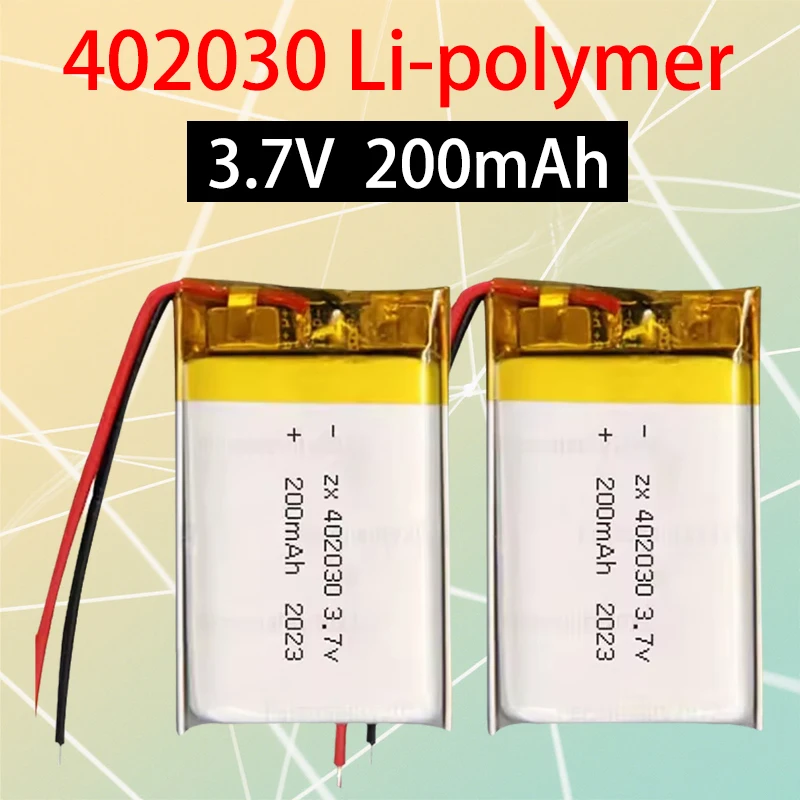 402030 200 mAh 3,7 V Lithium-Polymer-Akku für Smart-Armband, Diktiergerät, GPS, Tablet, PC, Haustier-Trainingsgerät, Webcam-Batterien Image