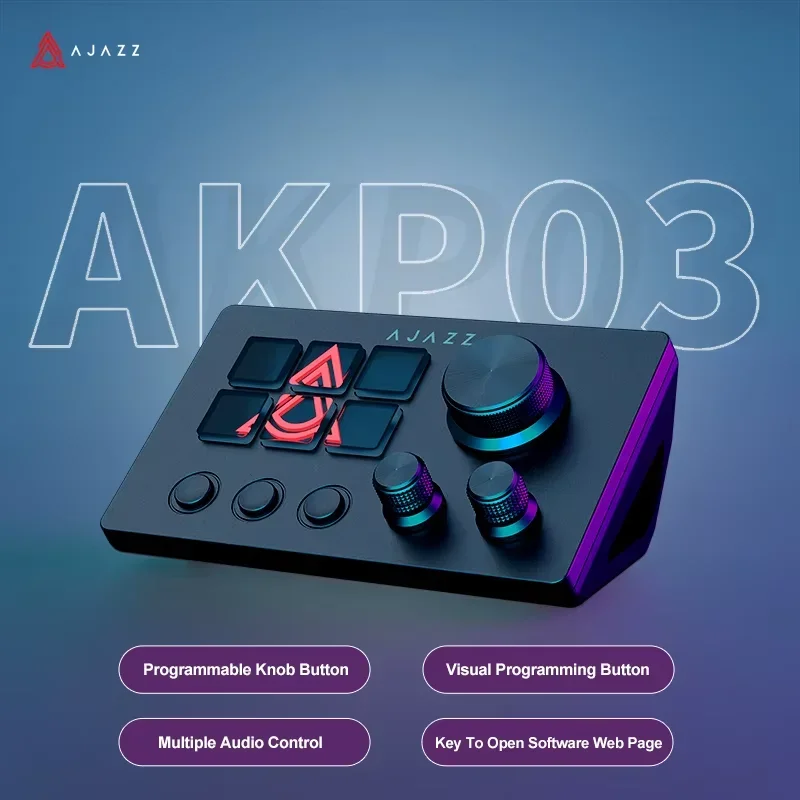 Ajazz AKP03E/153E Desktop-Helfer Schreibtisch-Konsolen-Controller Programmierbare Makro-Anpassbare Tasten Mini-Tastatur für Mehrere Szenarien Image