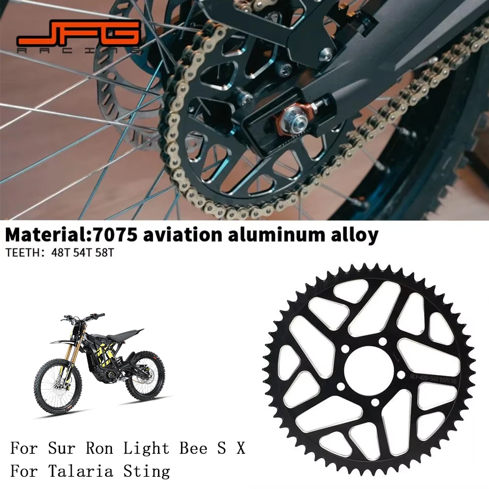 Motorräder 48T 54T 58T 7075 Luftfahrt Aluminium Legierung Hinten Kettenrad Für Surron Lightbee X S Segway X160 X260 E-bikes Image
