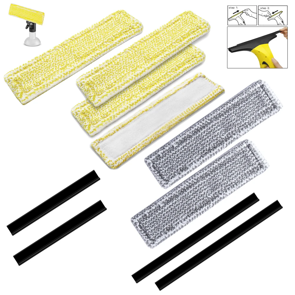 Für Karcher WV2 WV5 Fenster Staubsauger Waschbar Mopp Tuch Ersatzteile Glas Sauber Lumpen Gummi Streifen Wischen Fenster Reiniger Image