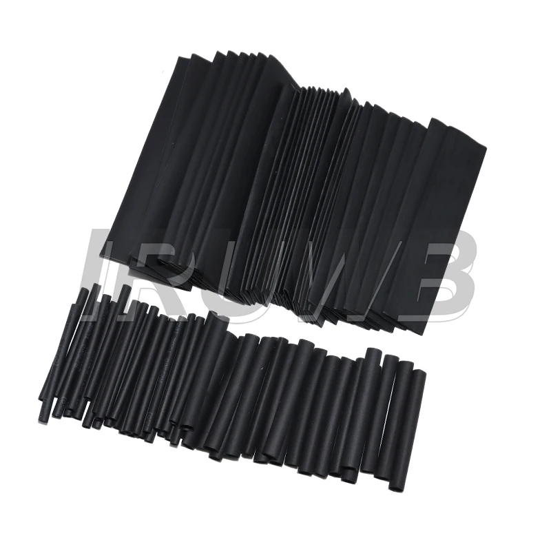 127 Stück 2:1 Schwarzer Schrumpfschlauch-Set Drahtkabel Polyolefin-Wickelschlauch Thermobeständiger Schlauch Schrumpffolie Image