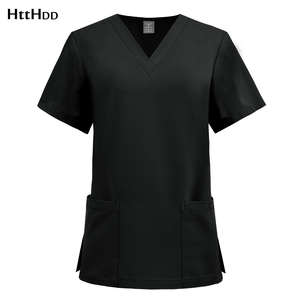 Scrub elastische und leichte Krankenschwesteruniform Beauty Spa Healthcare Apotheke Laborkittel Zahnklinik Ärzte Arbeitskleidung Hemden Unisex Image