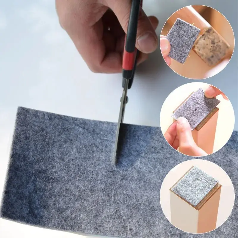 Verdickte selbstklebende Filzstreifen für Möbel, DIY-Form, Schiebepad, Stummschaltung, Filzband, Tisch, Stuhlbein, Bodenschutz Image