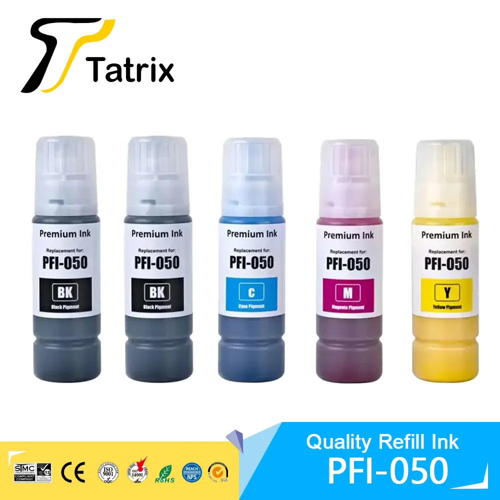 Tatrix PFI 050 PFI-050 PFI 050 Premium Color kompatible Tintenstrahl-Tintenflasche für Canon imagePROGRAF TC-20 TC-20M Drucker Image