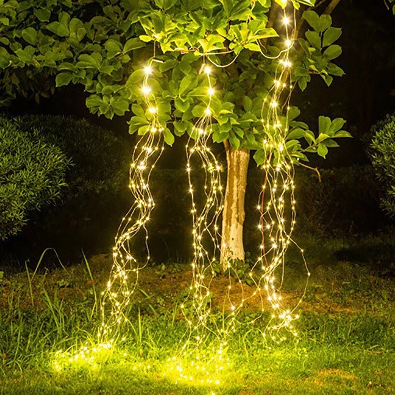 200led 10 Zweig Fee Lichterketten Weihnachts dekoration Outdoor Wasserfall Lichter Innen vorhang LED Lampe Dekor