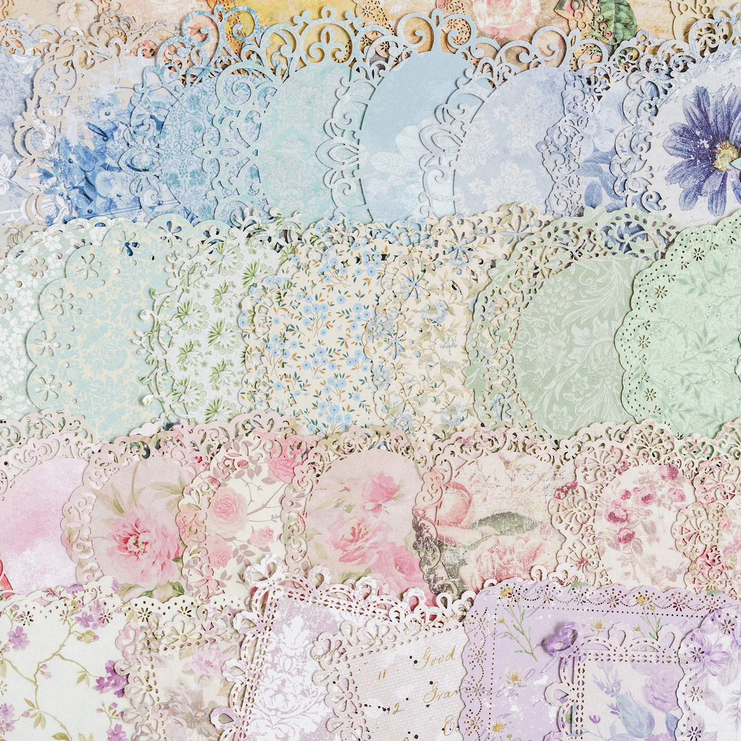 10 Stück Vintage gebrochene Blume ausgehöhltes Spitzenpapier Dekorativ Diy Scrapbooking Tagebuch Album Junk Journal Collagenmaterial Image
