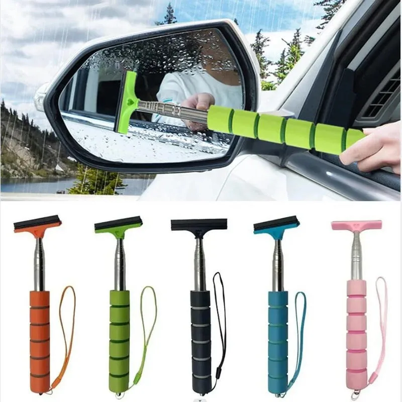 Auto Rückspiegel Wischer Edelstahl Teleskop Versenkbare Layered Pinsel Kopf Auto Spiegel Waschen Reinigung Pinsel Wischer Image