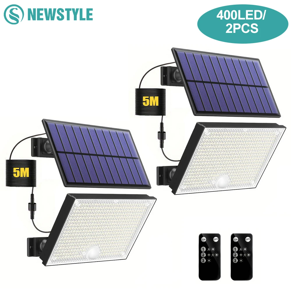 Solarleuchten für den Außenbereich mit Bewegungsmelder, Solar-Flutlichter, wasserdicht, für die Morgendämmerung, solarbetriebene Sicherheitsstrahler für die Veranda