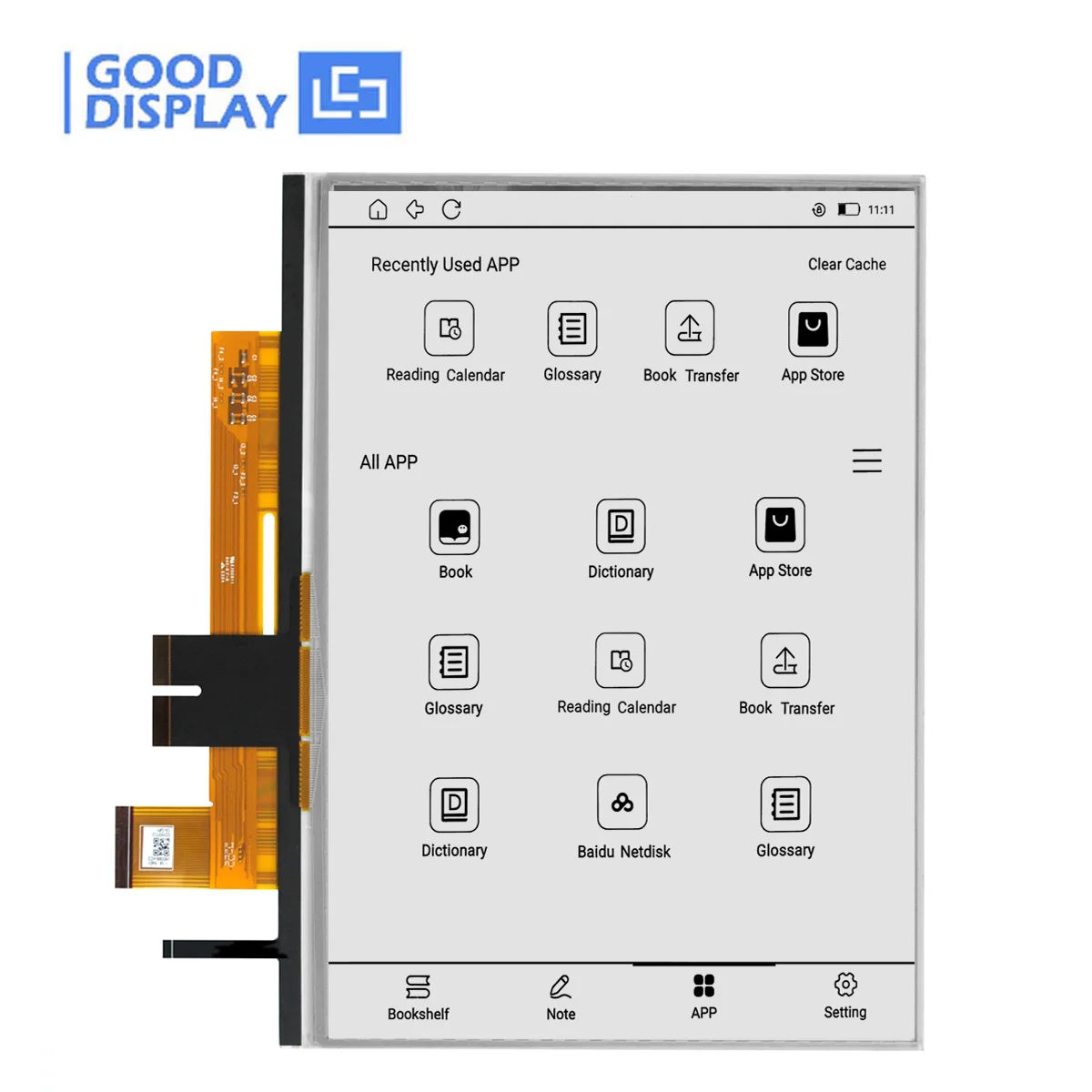 10,3-Zoll-Frontlight-E-Ink-Display mit Touchscreen-Funktion, 1404×1872 HD E-Paper für eBook-Reader GDEP103TC2-FT11 Image