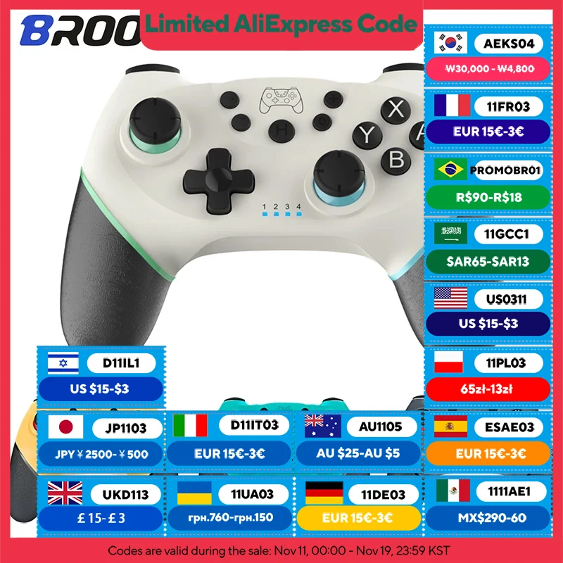 [2023 aktualisierte Version] Bluetooth Wireless Controller kompatibel Nintendo Switch Pro Gamepad kompatibel Nintendo Game Joystick Image