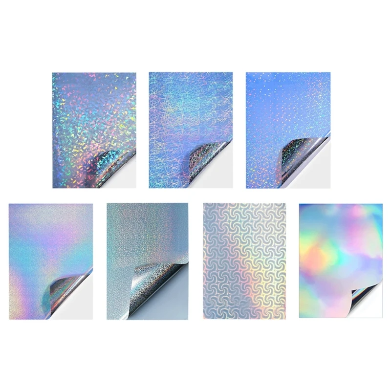 2024 Neu 20 Blatt/Set Holografisches Aufkleberpapier A 4 Größe Vinyls Bedruckbares Papier Wasserfester selbstklebender Film für Image