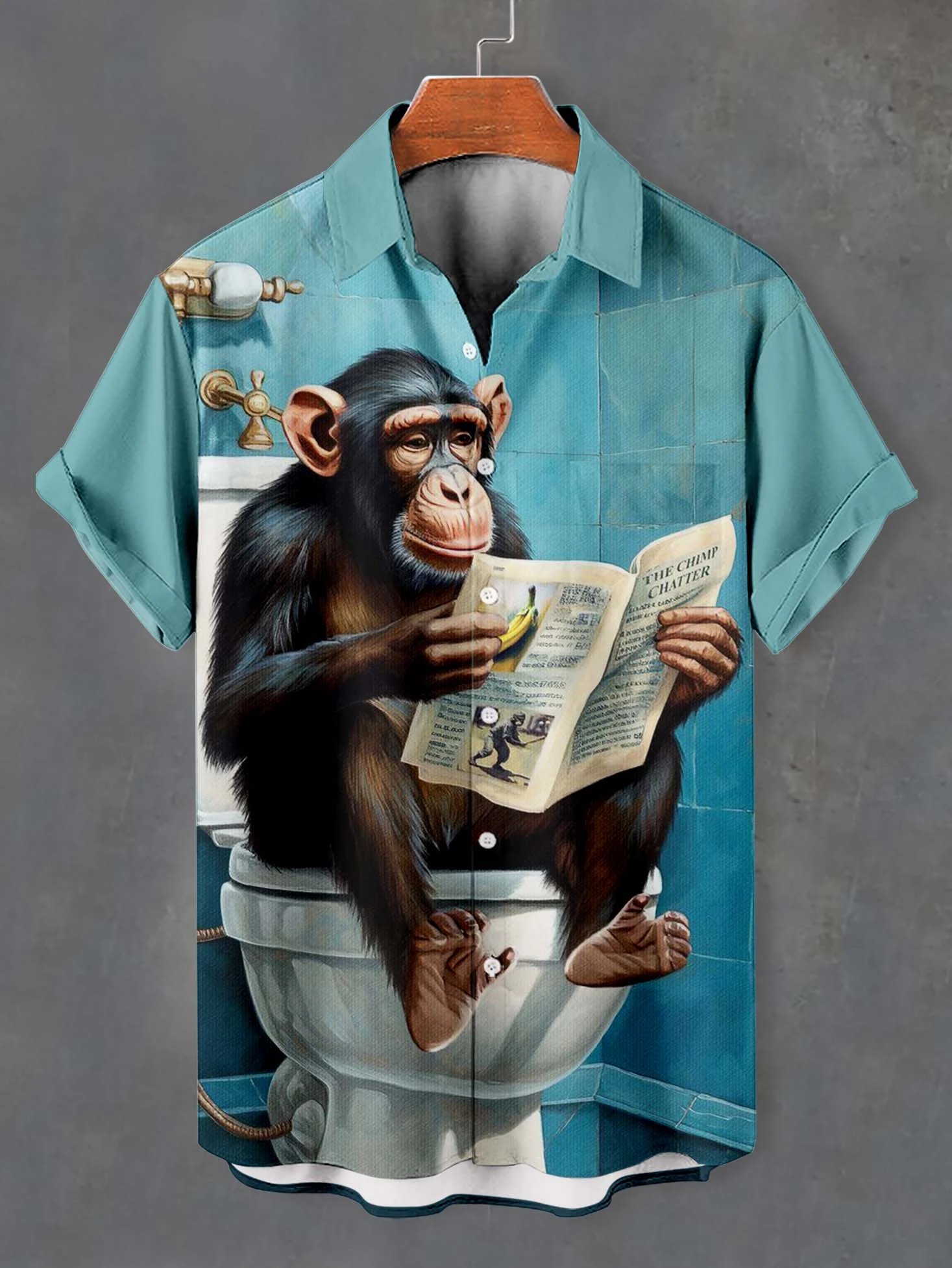 Sommer männer Lustige Tiere Shirts Mode Kurzarm Button-Down-Revers Shirts Übergroßen Tops Casual Hawaiian Shirt für Mann Image