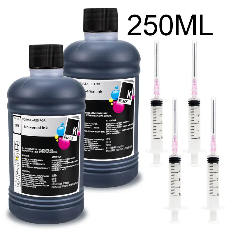 250 ml Tinte Universal Dye Tinte Flasche Für HP 301 302 304 305 21 350 Für Epson L100 L200 L392 für Canon PG545 540 Drucker Tinte Image