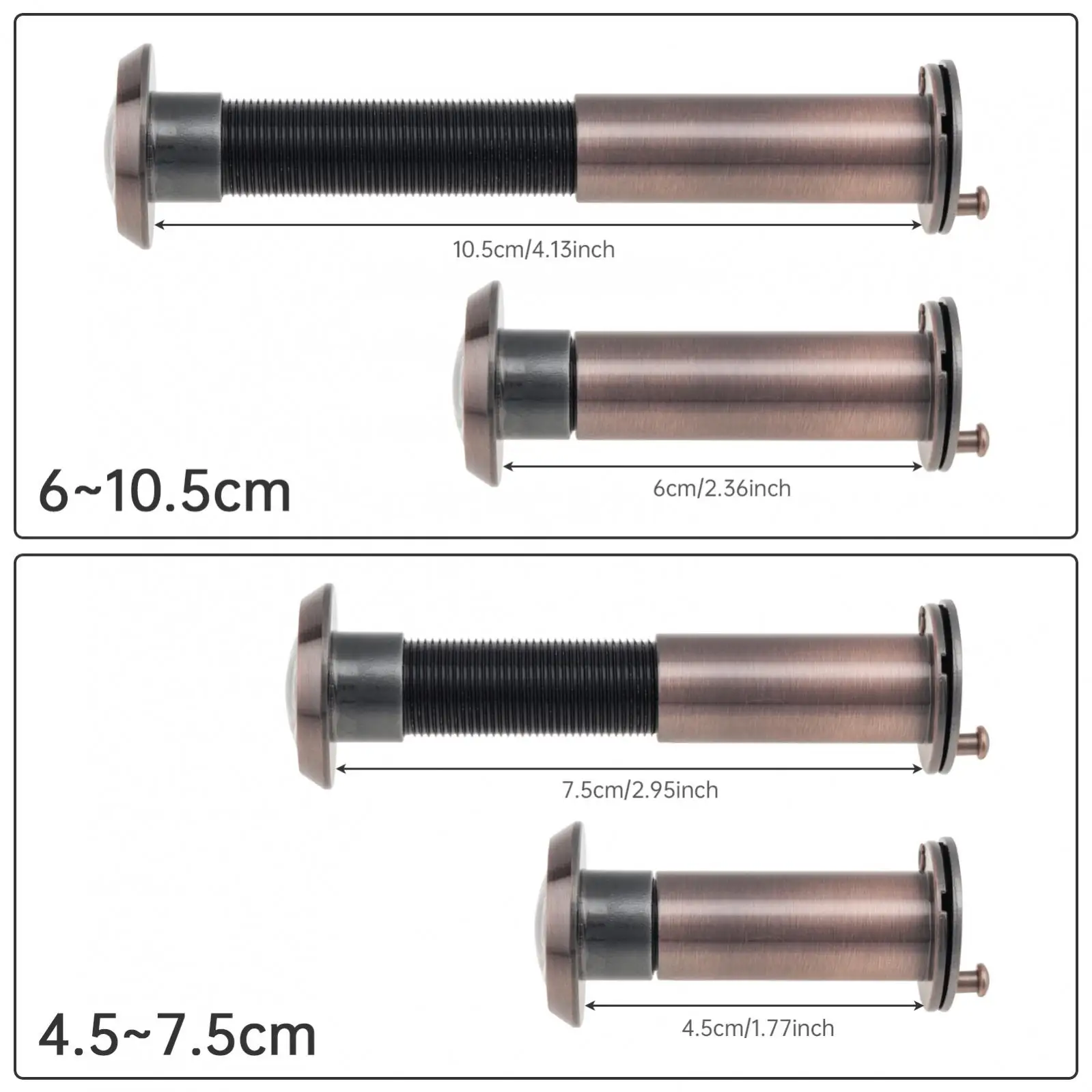 16 mm 180 Grad Türspion aus Aluminiumlegierung, Guckloch, Sicherheits-Peek-Peep-Löcher für Türen mit einer Dicke von 4,5–7,5 cm/6–10,5 cm Image