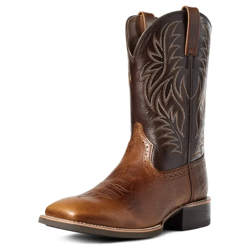 Männer Hohe Stiefel Stickerei Retro Handgemachte Herren Stiefel Western Cowboy Boot Spitz Stiefel Hand Nähen Outdoor männer Schuhe