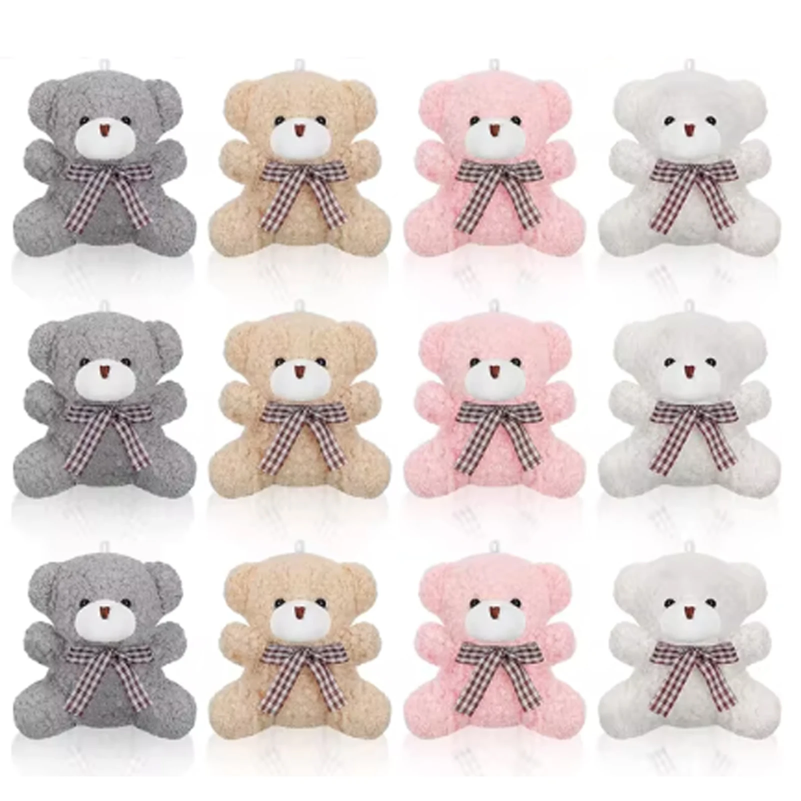 12 Stück Bären-Babyparty-Geschenke für Gäste, Mini-Spielzeug, Bären-Schlüsselanhänger, Dankeschön-Tags, Organzabeutel, Babyparty-Geschenke, Geburtstagsfeiern Image