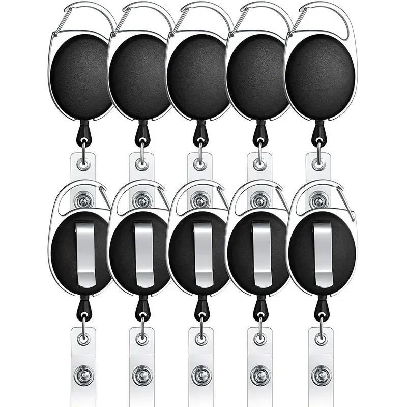 5PCS Versenkbare Reel ID Lanyard Name Tag Karte Abzeichen Unterstützung Schlüssel Kette Anti-Verloren Clip Krankenschwester Büro Liefert Image