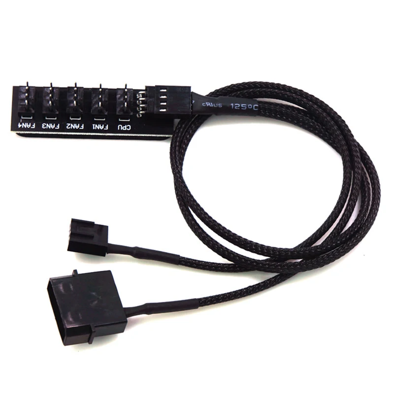 5-in-1 Lüfter Kabel Splitter HUB PWM2510 Nylon Netzwerk 4PIN Unabhängige Stromversorgung Lüfter Konverter Computer Extend Adapter Image