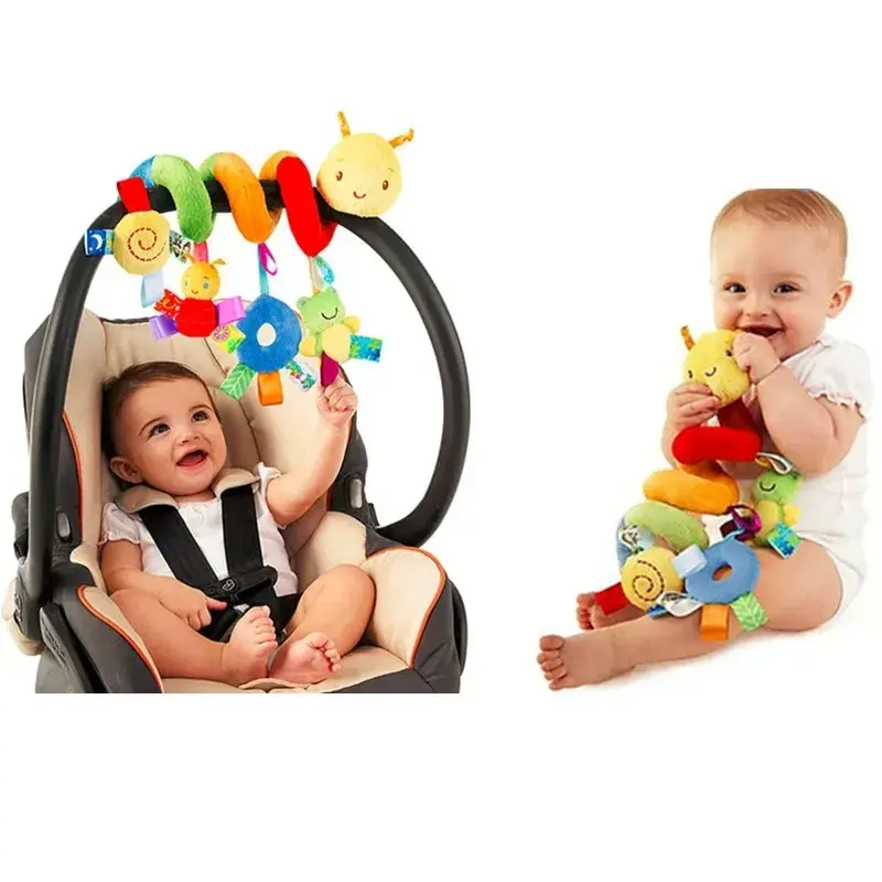 Niedliche Aktivität musikalische Spirale Krippe Kinderwagen Autos itz Reise hängen Spielzeug Baby Jungen Mädchen Rasseln Spielzeug Image