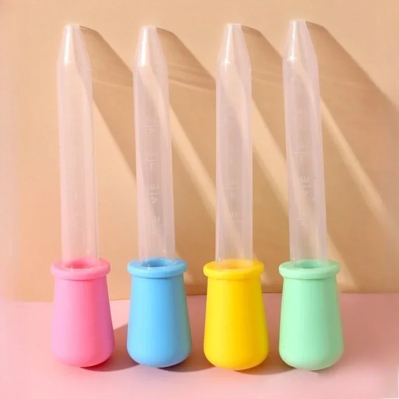 5Pcs 5ml Silikon Pipette Stroh Baby Anti Erstickung Medikamente Spender Babynahrung Hilfe Abgestufte Pipette Labor Experiment spielzeug Image