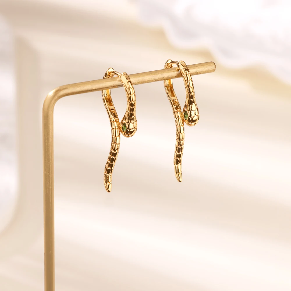 Punk Vintage Schlange Ohrringe Für Frauen Edelstahl Gold Farbe Schlange Hoop Ohrringe Hochzeit Ästhetischen Weiblichen Schmuck Geschenke