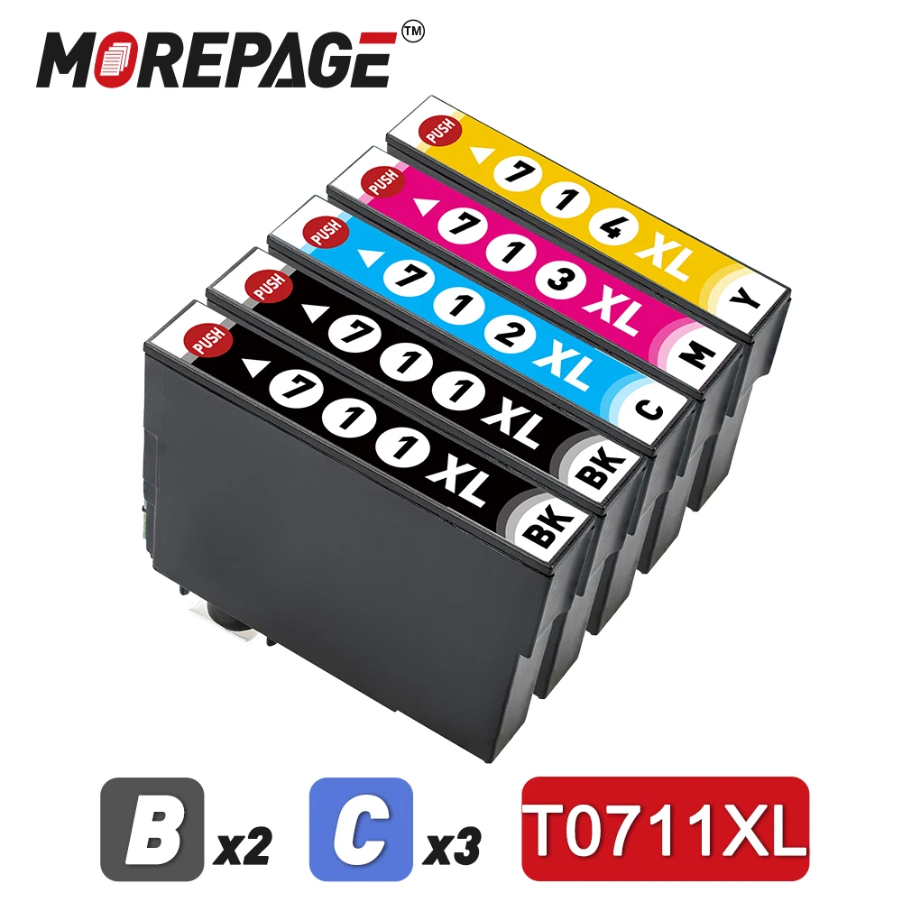 T0711 T0714 XL Tintenpatrone kompatibel für Epson Stylus SX110 SX215 SX218 SX400 SX405 SX410 SX415 SX510W SX515W DX7400 Drucker Image