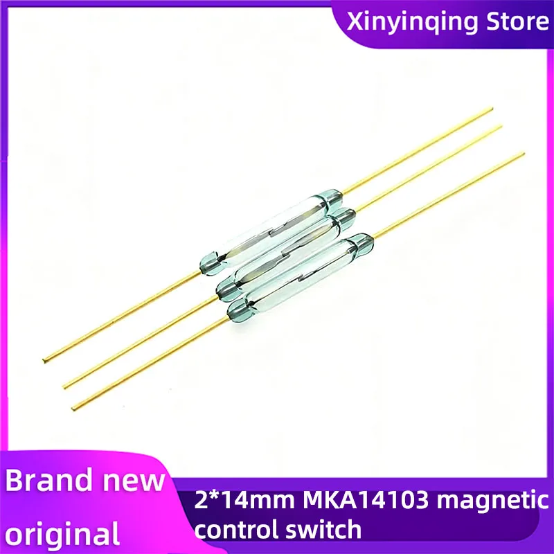 XYQ 2–30 Stück MKA14103 Reed-Magnetschalter, magnetisch gesteuerter Magnetschalter, Glasdichtung, 2 x 14 mm, normalerweise offen Image